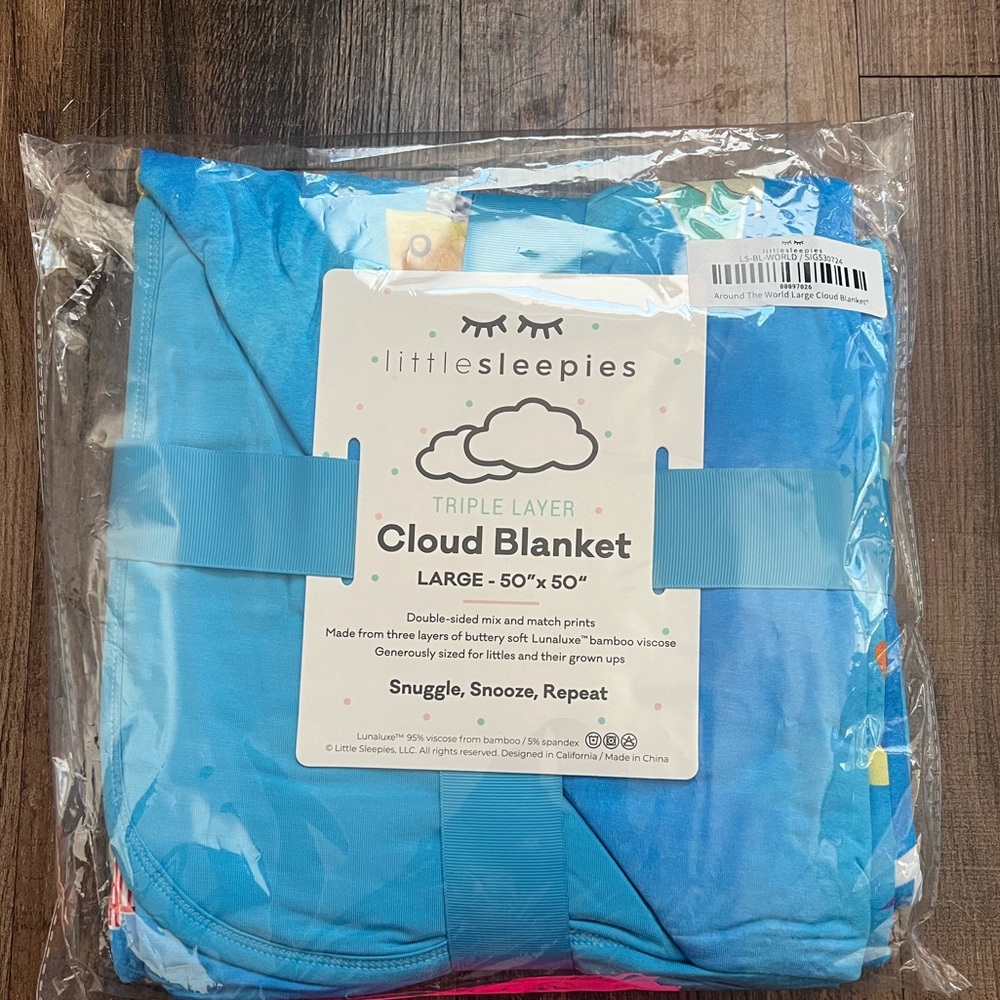 Little Sleepies Around the World Cloud Blanket NIB NWT